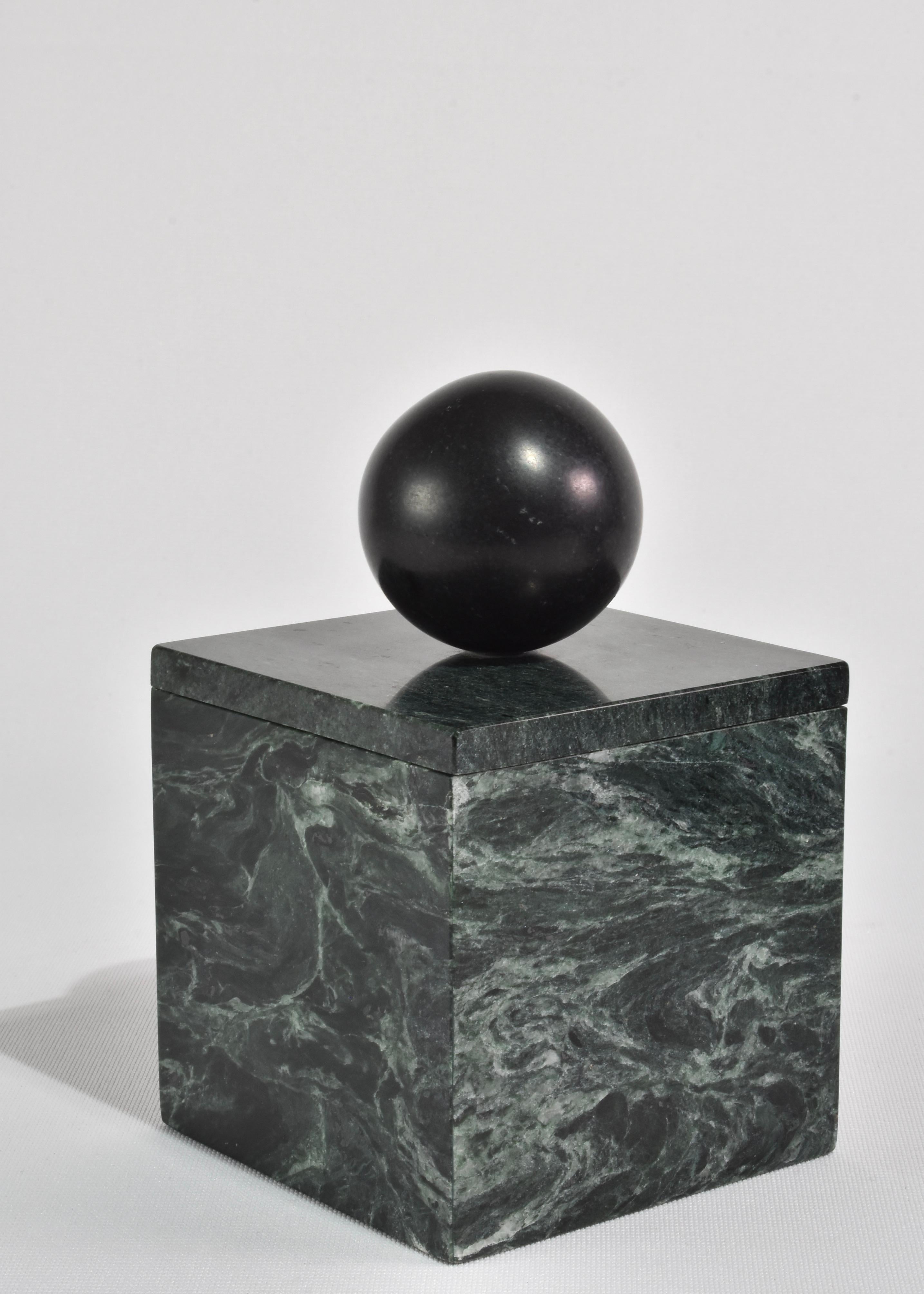 Onyx Curio Box in Green Marble For Sale