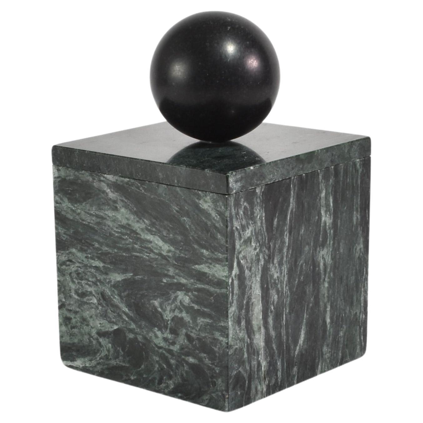 Curio Box in Green Marble For Sale