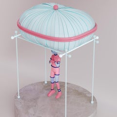 Contemporary Designer Pink and Blue Jewelry Box Curiosity Box by Taras Yoom