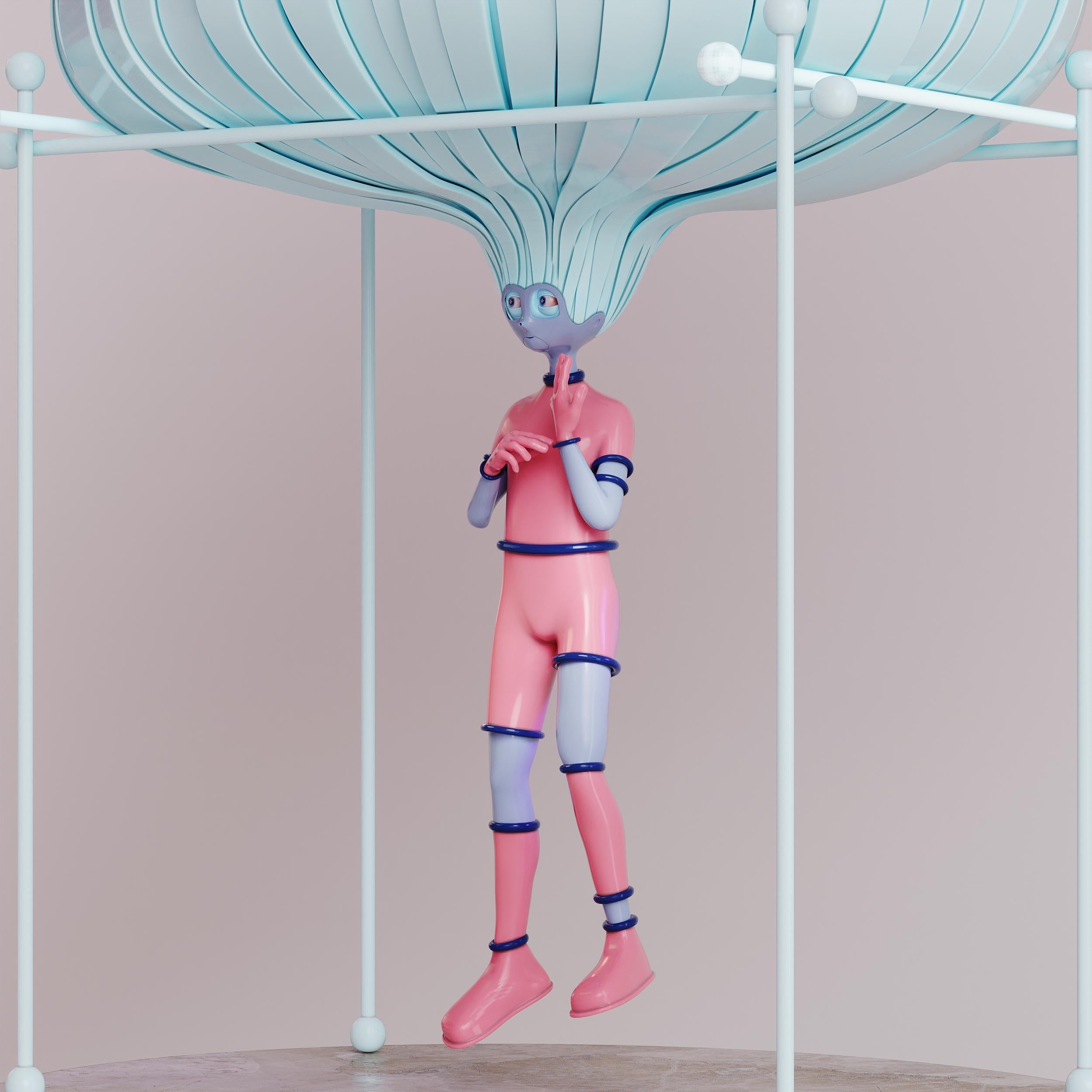 Joyero de diseño contemporáneo rosa y azul Curiosity Box de Taras Yoom Tailandés en venta