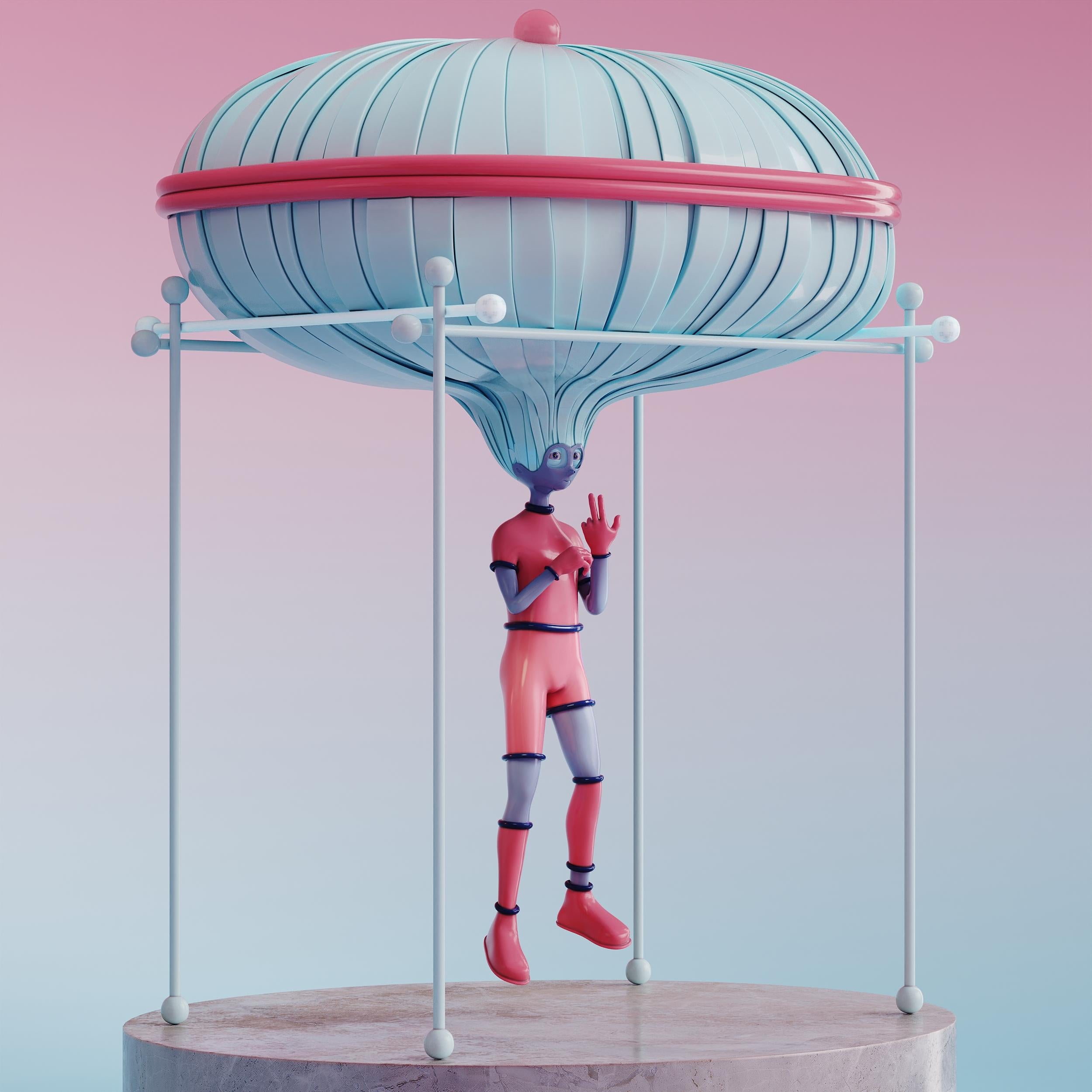 Joyero de diseño contemporáneo rosa y azul Curiosity Box de Taras Yoom en Nuevo estado para la venta en วัฒนา, TH