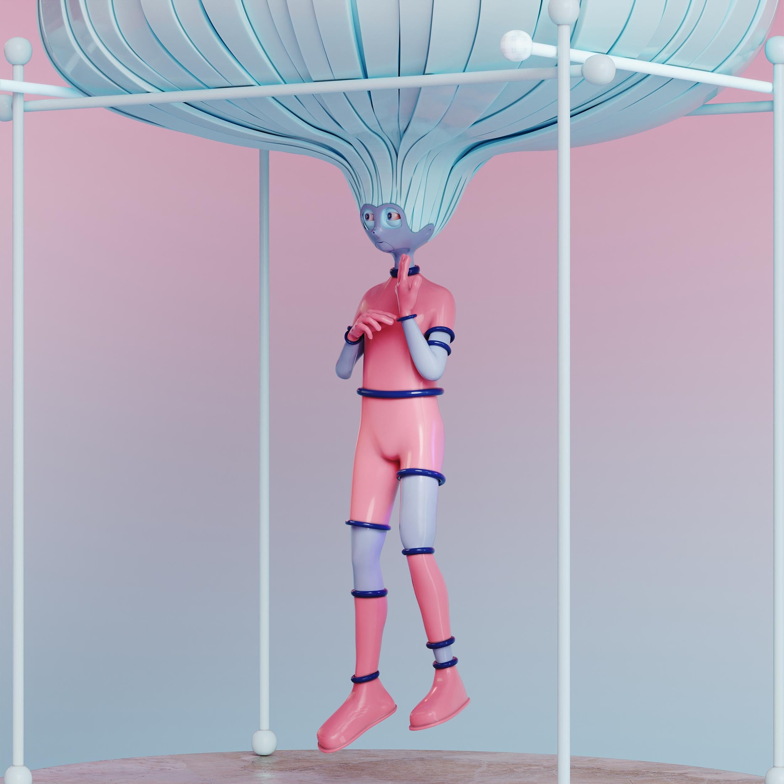 Joyero de diseño contemporáneo rosa y azul Curiosity Box de Taras Yoom Siglo XXI y contemporáneo en venta