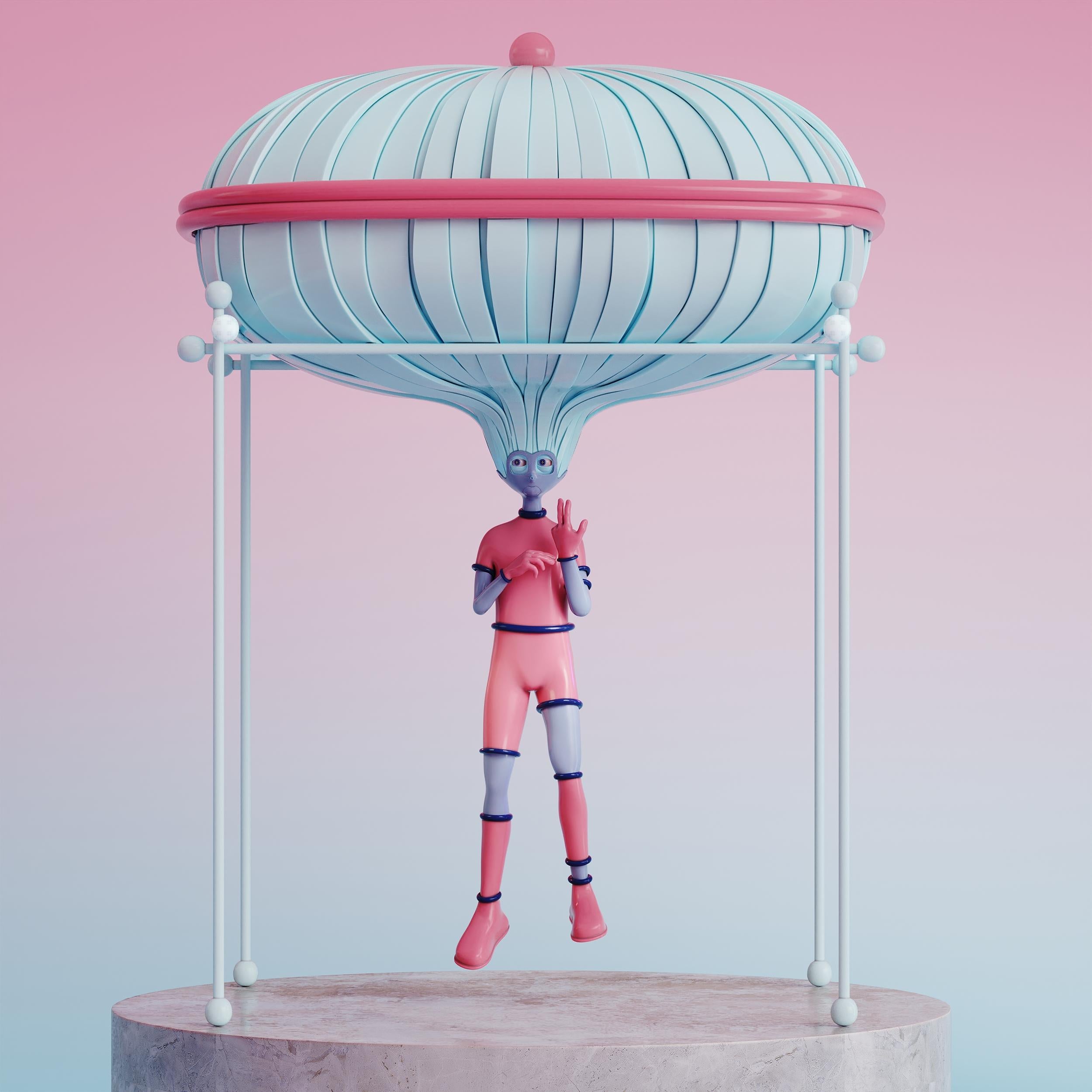 Joyero de diseño contemporáneo rosa y azul Curiosity Box de Taras Yoom Plástico en venta