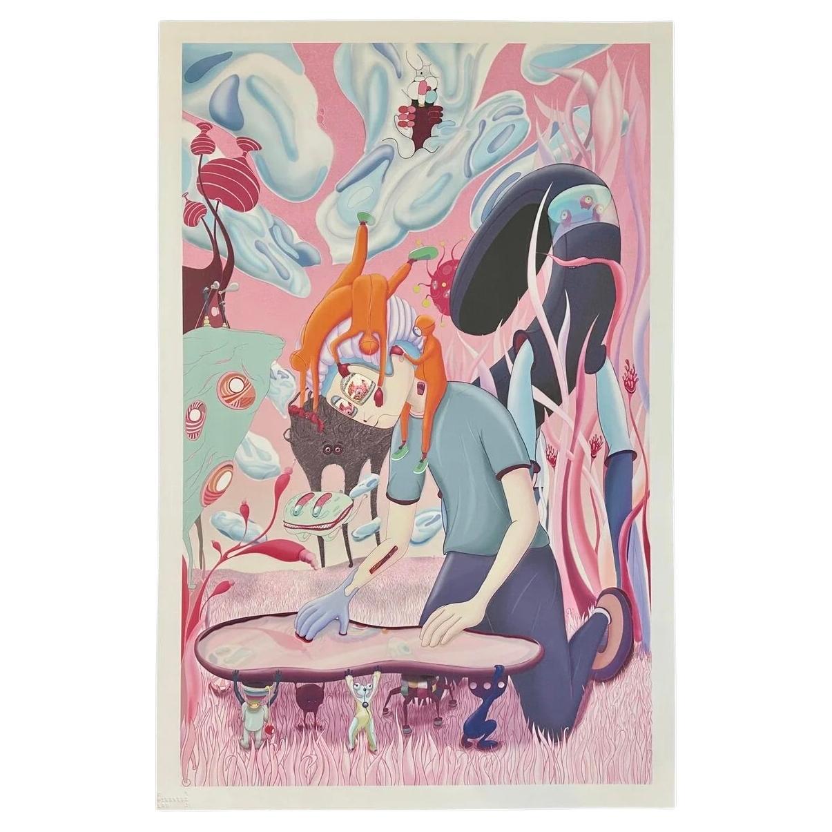 Póster contemporáneo de edición limitada en serigrafía Viaje de la curiosidad de Taras Yoom en venta