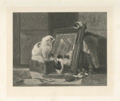 "Curiosity Reflected" - Cats and Kittens by Henriette Ronner (1894)