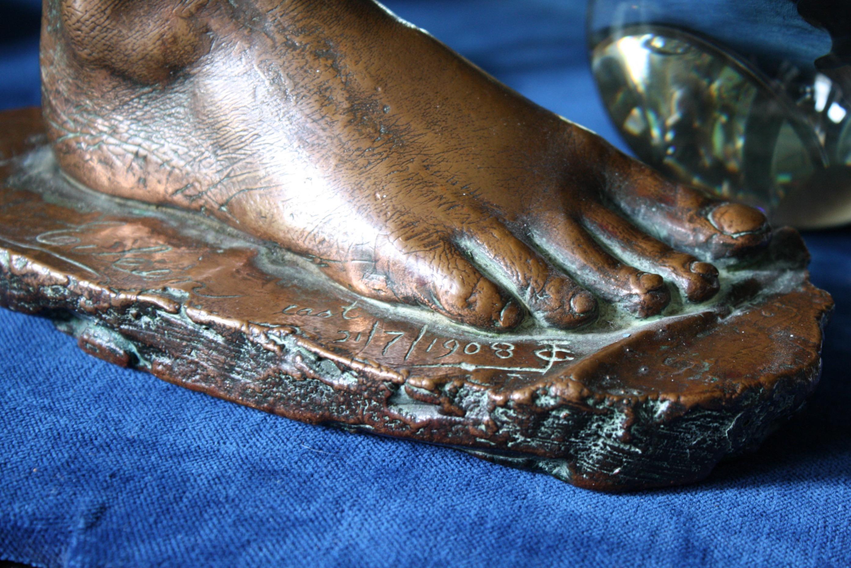 European Curious 1908 Life or Death Cast Foot Eileen Bronze Figurative Sculpture
