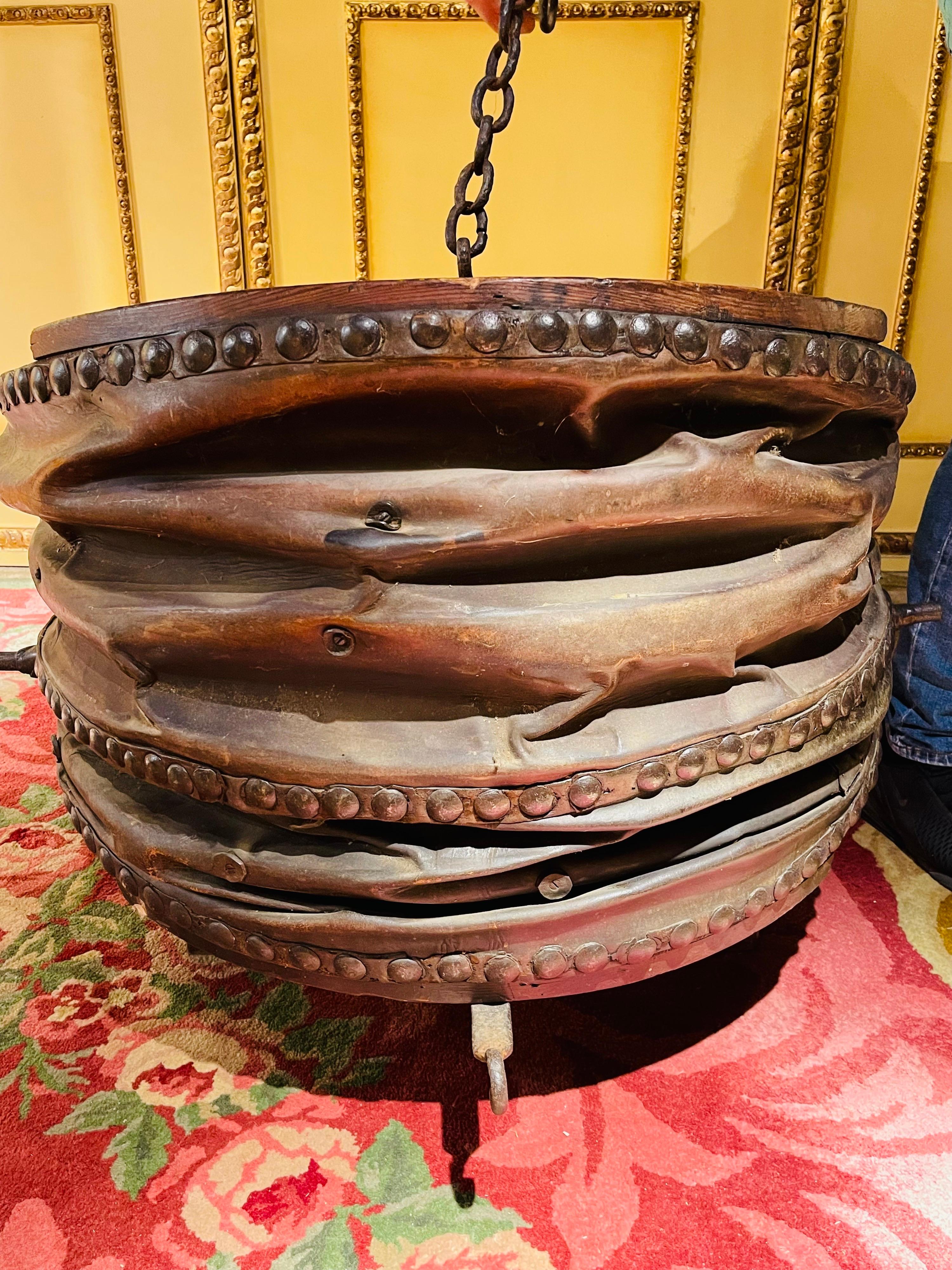 Curious Antique Industrial Bellows as a Coffee Table, Around 1880 For Sale 7