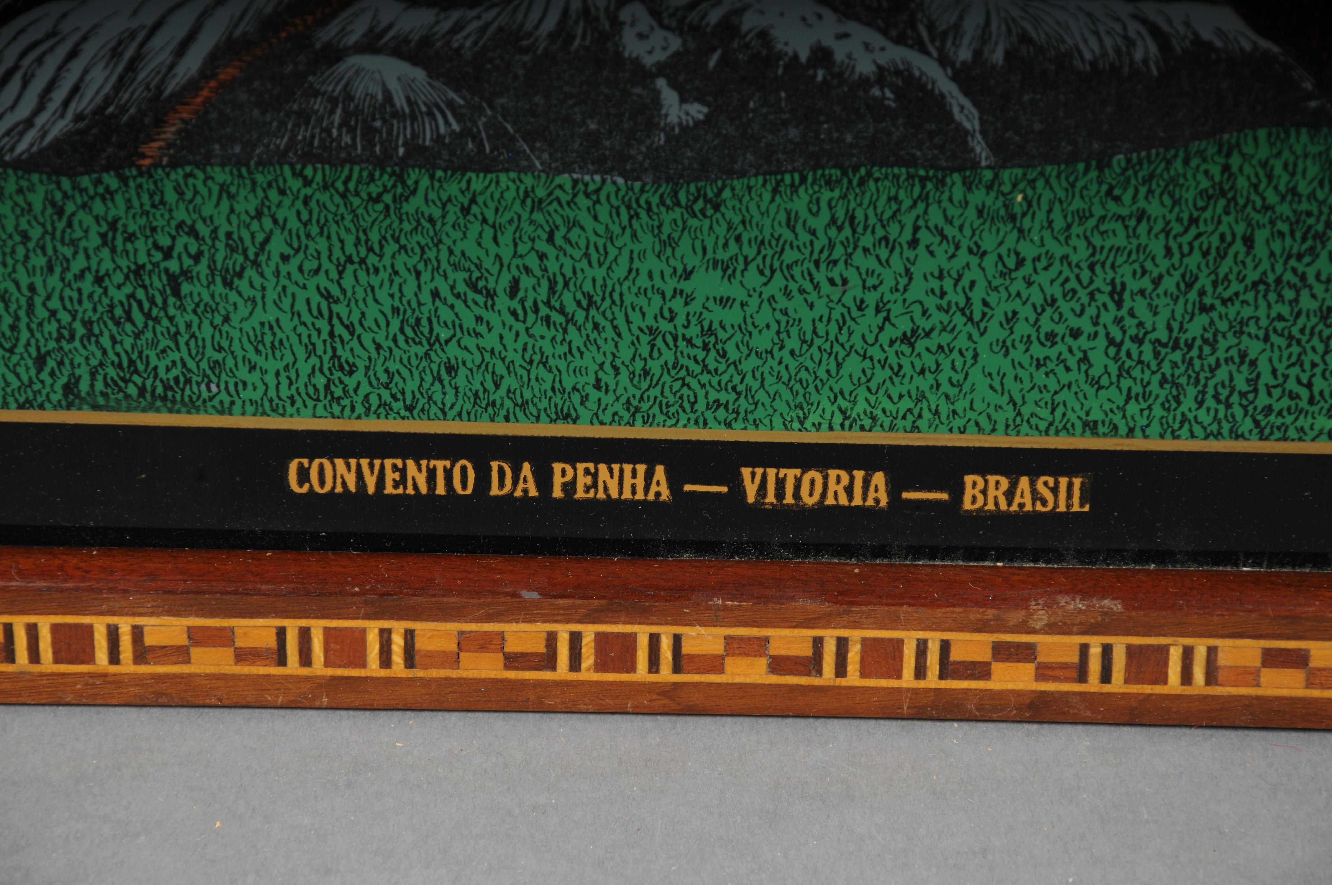 Curious antique Tablett mit echten Schmetterlingsflügeln, Brasilien im Angebot 1
