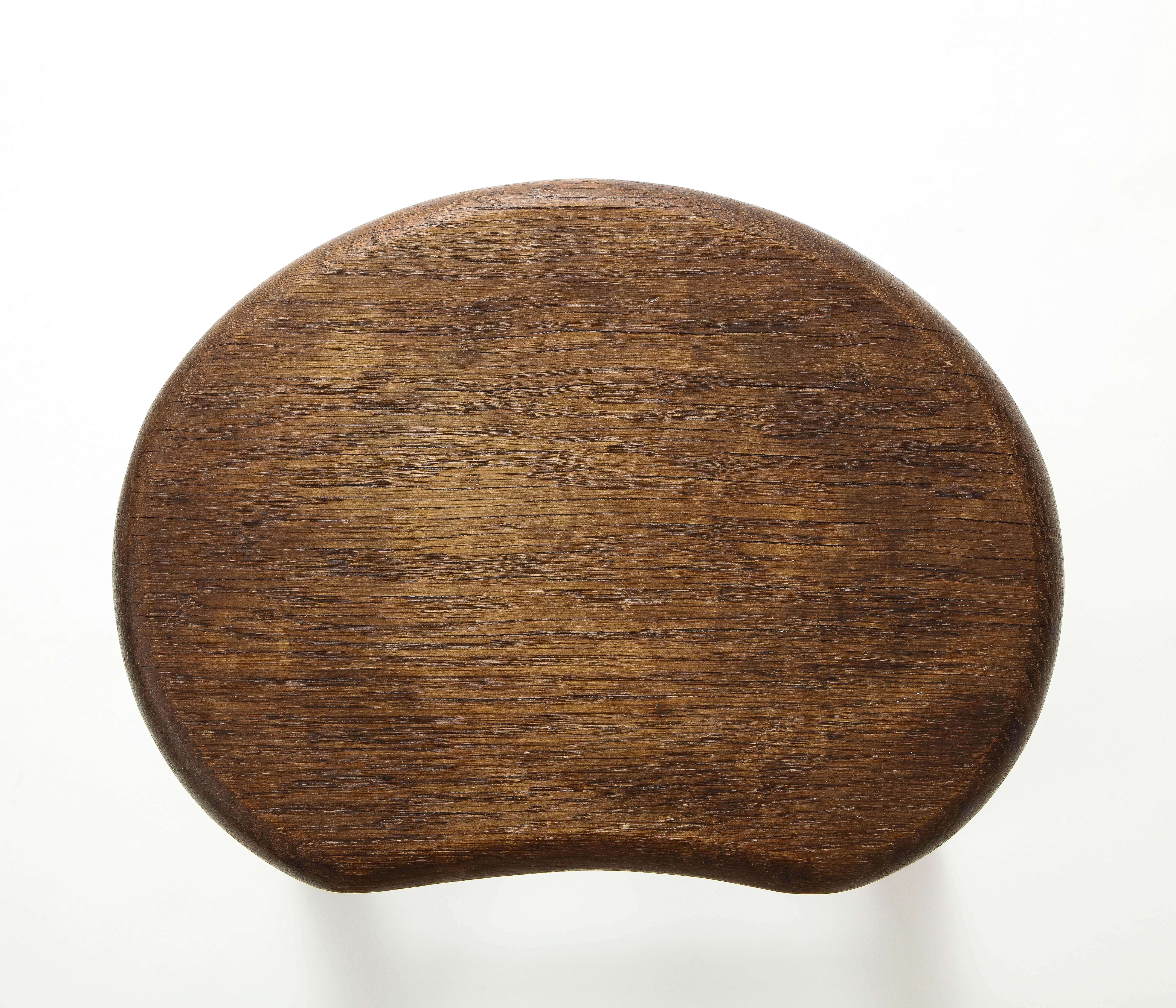 Curious French Oak Stool, c. 1950 5