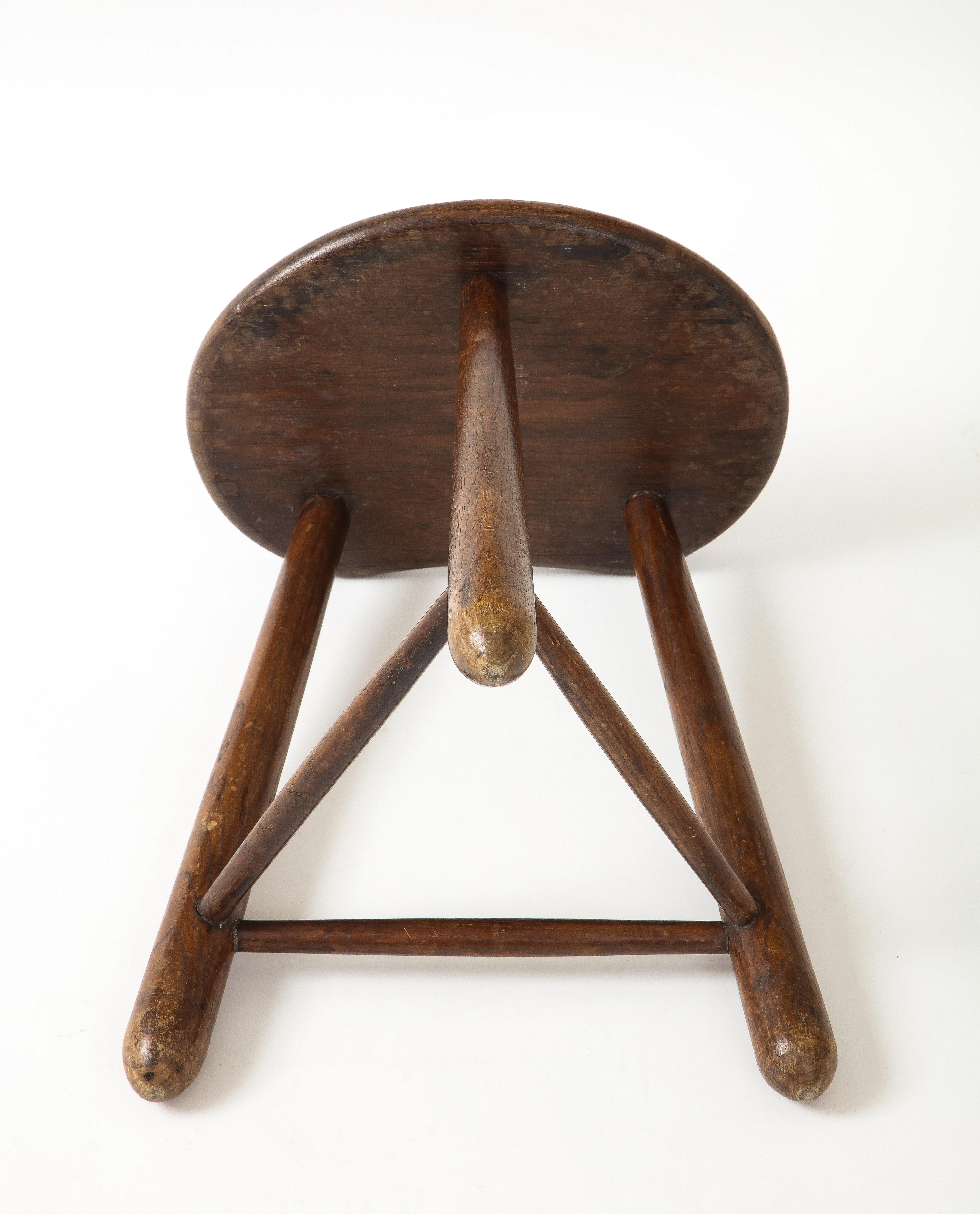 Curious French Oak Stool, c. 1950 6