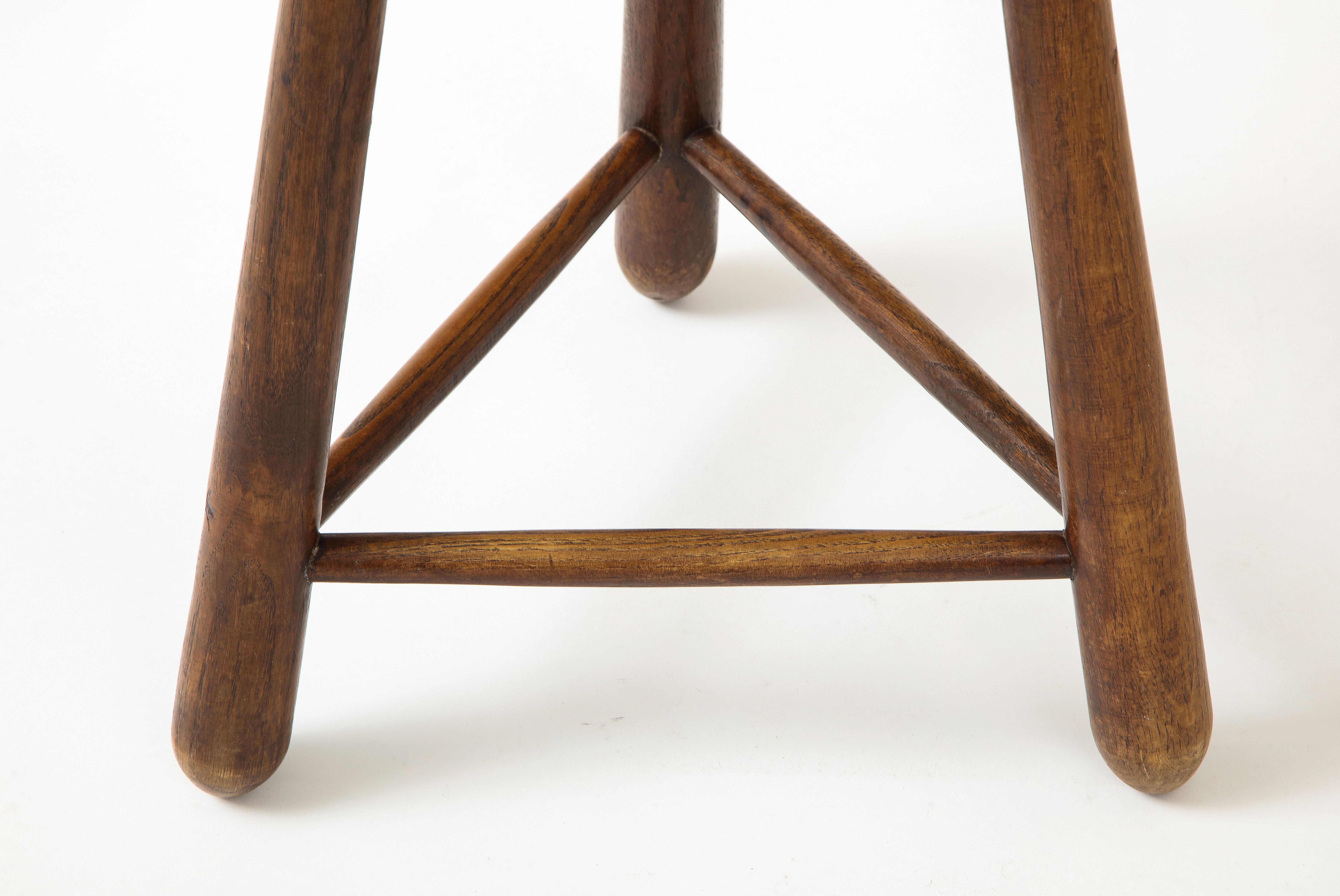 Curious French Oak Stool, c. 1950 In Good Condition In Brooklyn, NY