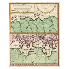Antique Curious Map of the Laptev Sea 'Arctic Ocean' and the Mediterranean, ca.1700