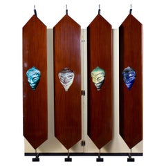 Curious Mid-Century Wardrobe with Ceramic Masks, Italy, 1950'