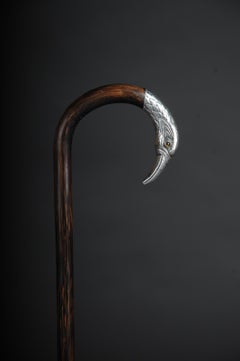Curious Walking Stick Eagle Silver Bentwood