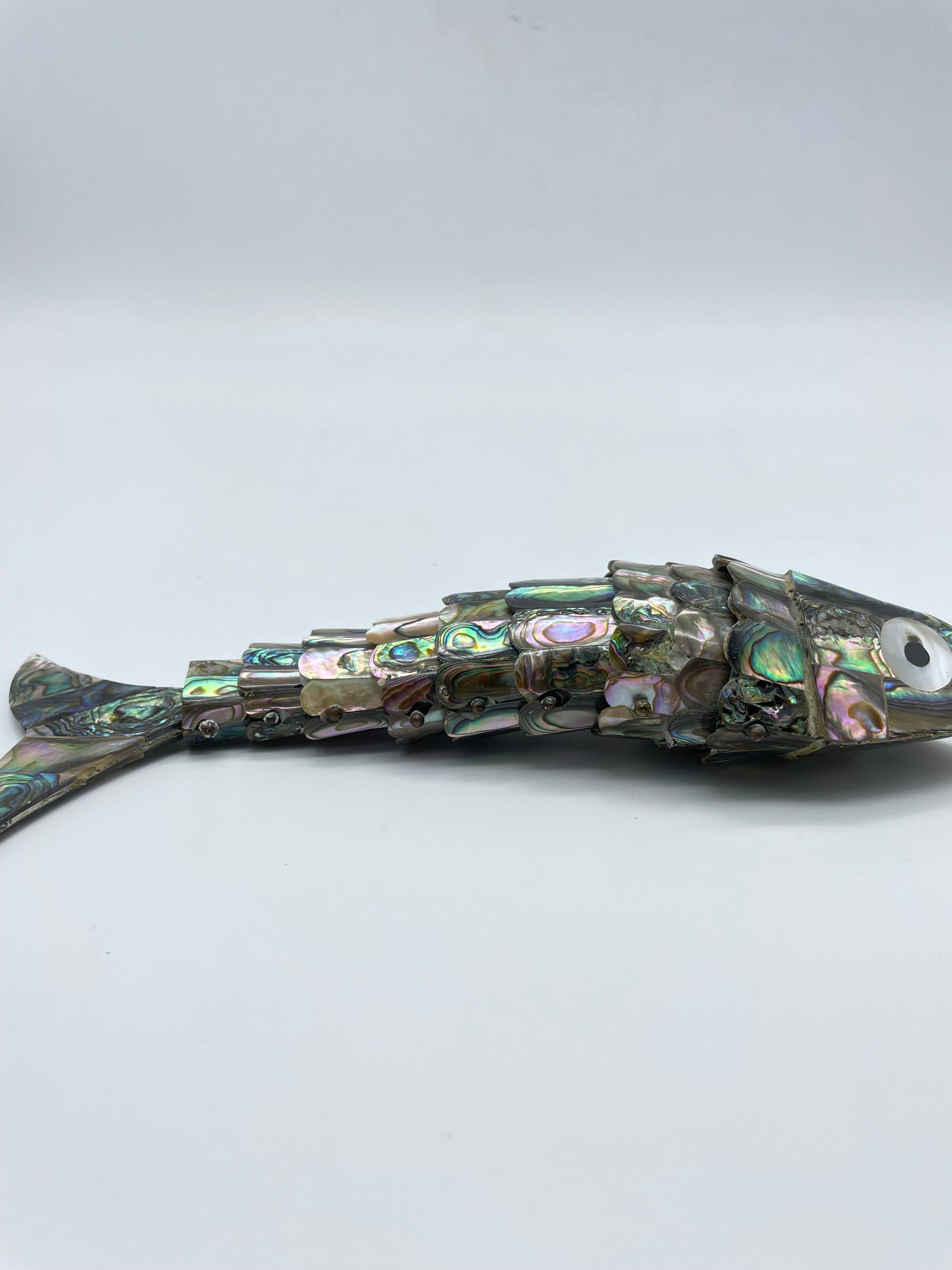 Mother-of-Pearl Curious Wriggling Fish Made of Mother-of-pearl For Sale