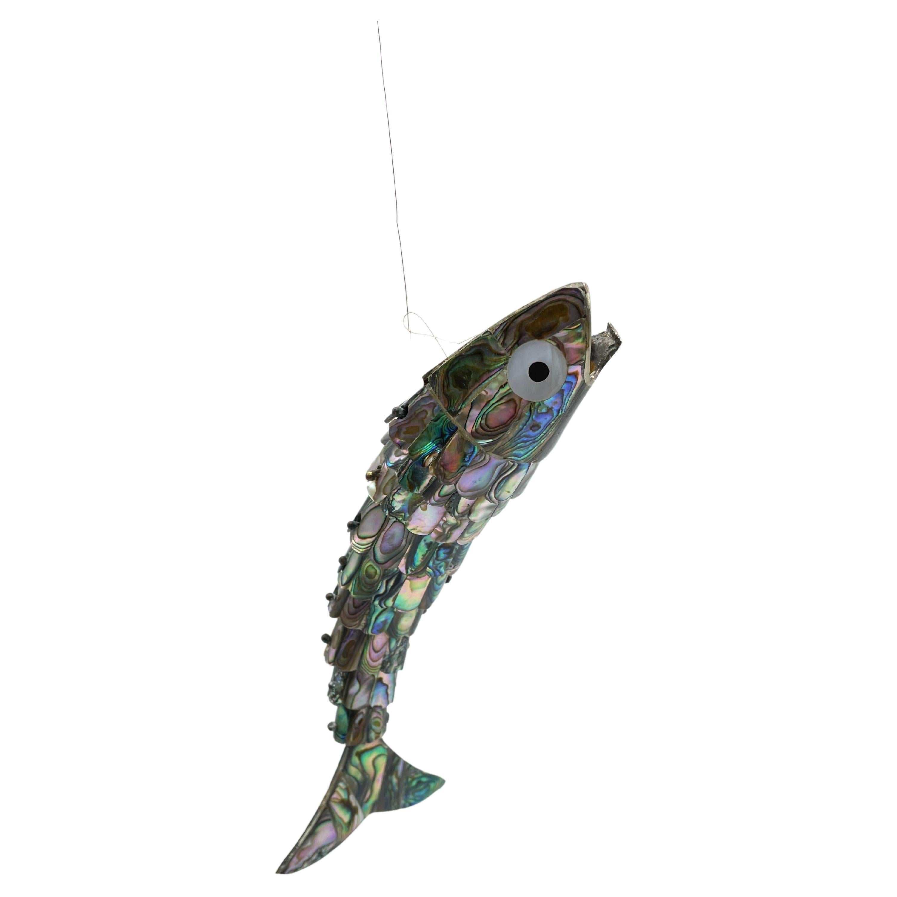 Curious Wriggling Fish Made of Mother-of-pearl For Sale