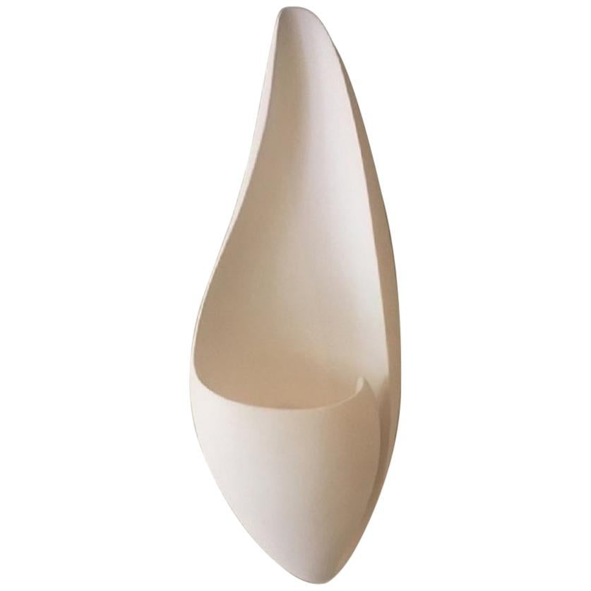 Curl Contemporary Wall-Mounted Sculpture in White Plaster, Hannah Woodhouse