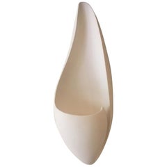 Curl Contemporary Wall-Mounted Sculpture in White Plaster, Hannah Woodhouse