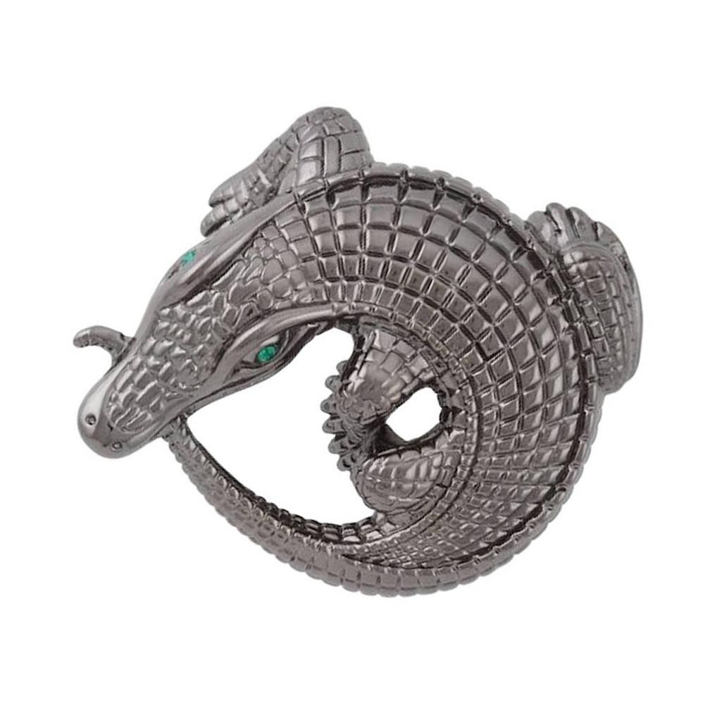 Curled Alligator Black Rhodium Plated Bronze Belt Buckle by John Landrum Bryant In New Condition For Sale In New York, NY