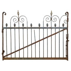 Vintage Curled Bars Wrought Iron 53 in. Privacy Yard Gate