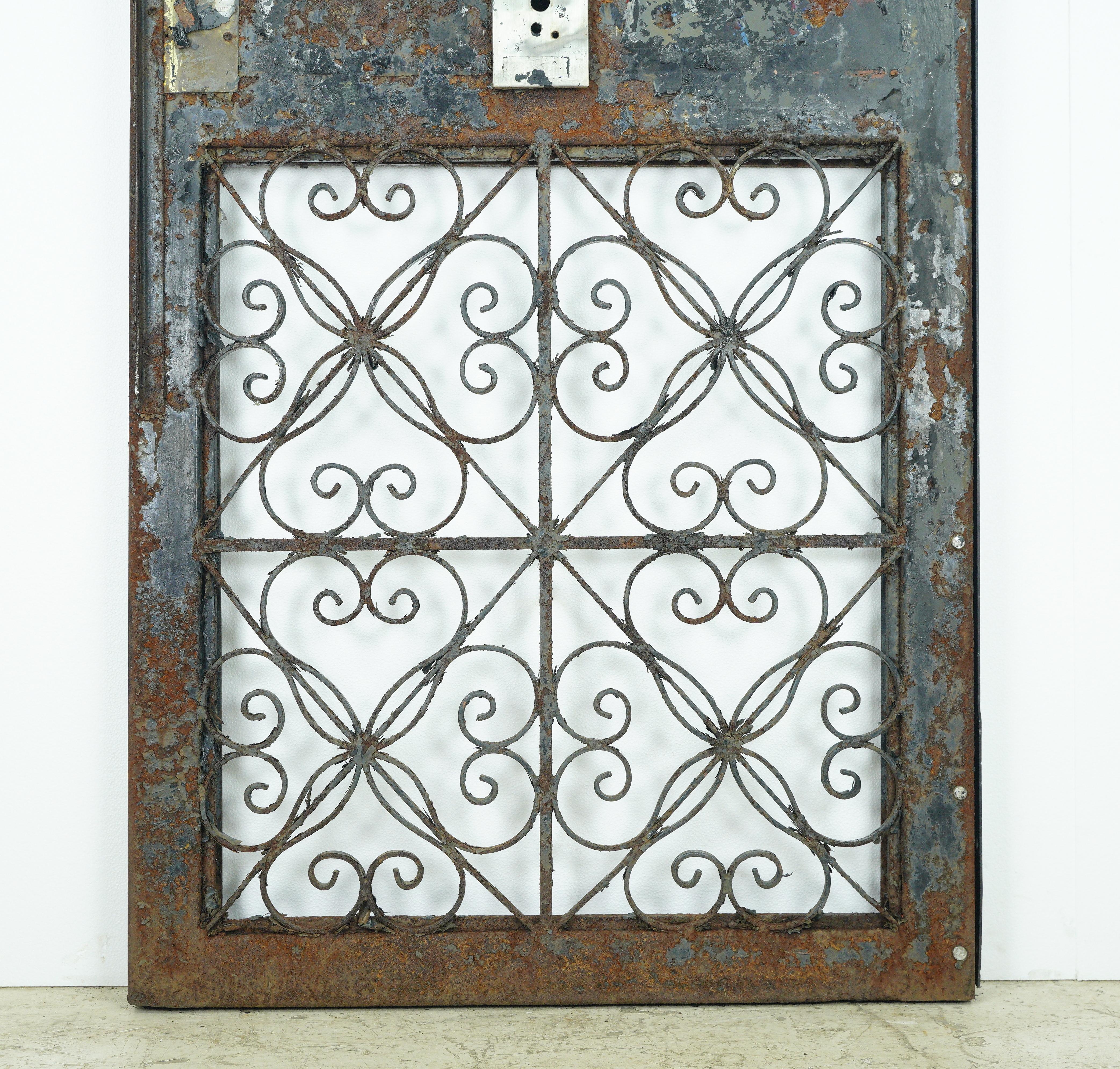 American Curled Wrought Iron & Steel Entry Door 83.625 in. x 36 in.