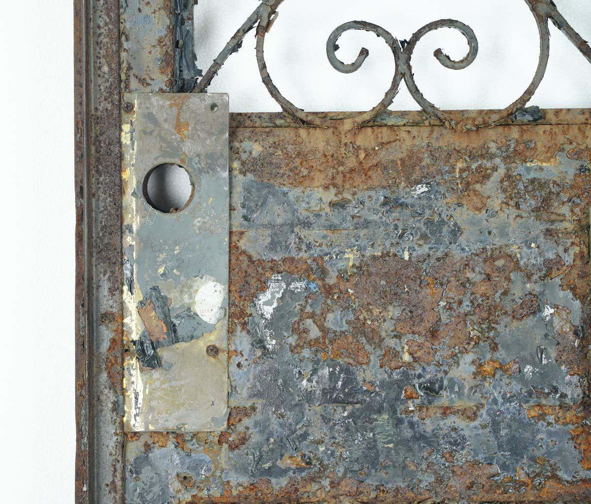 20th Century Curled Wrought Iron & Steel Entry Door 83.625 in. x 36 in.