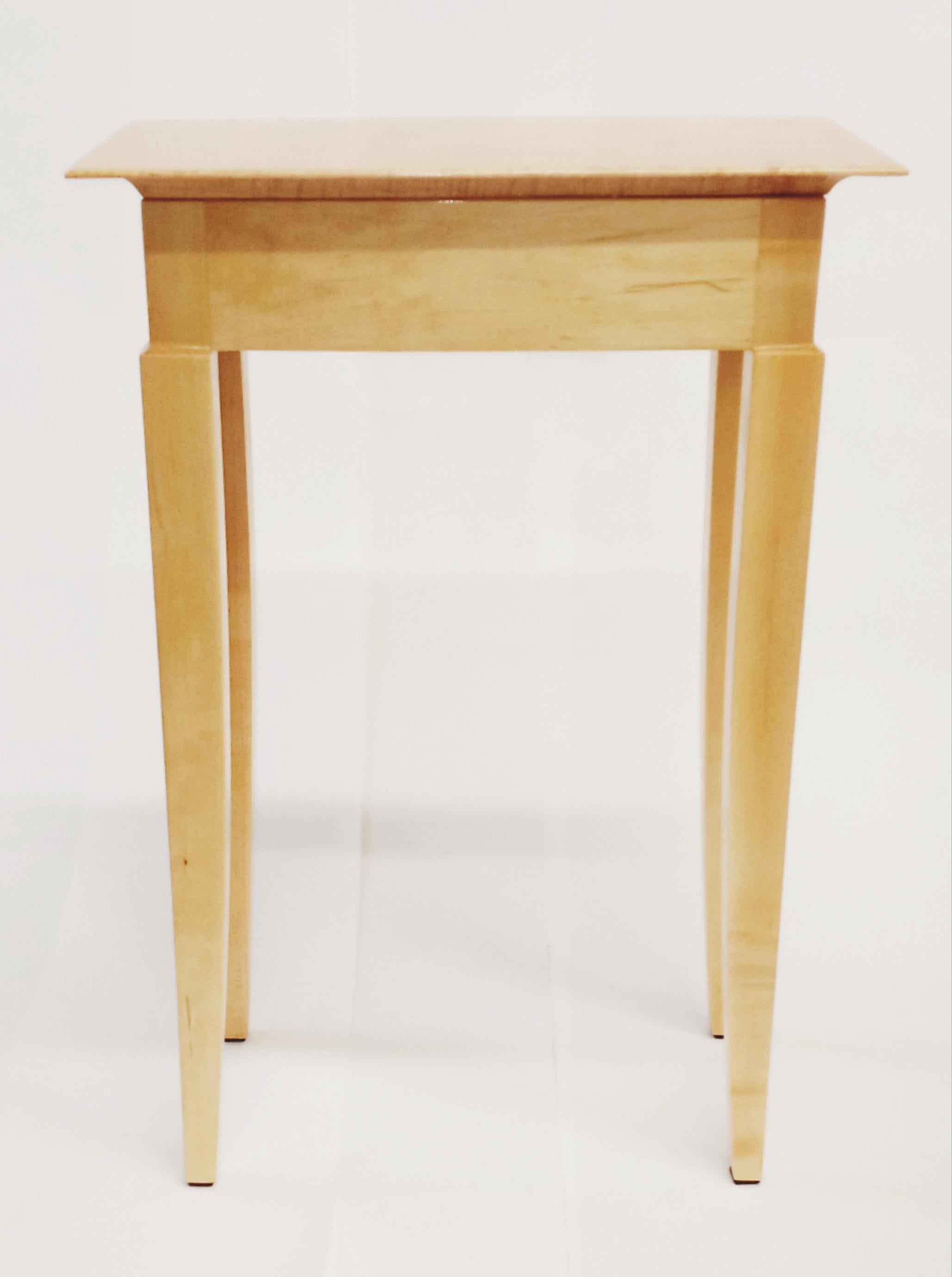 American Side table C curly maple in stock For Sale
