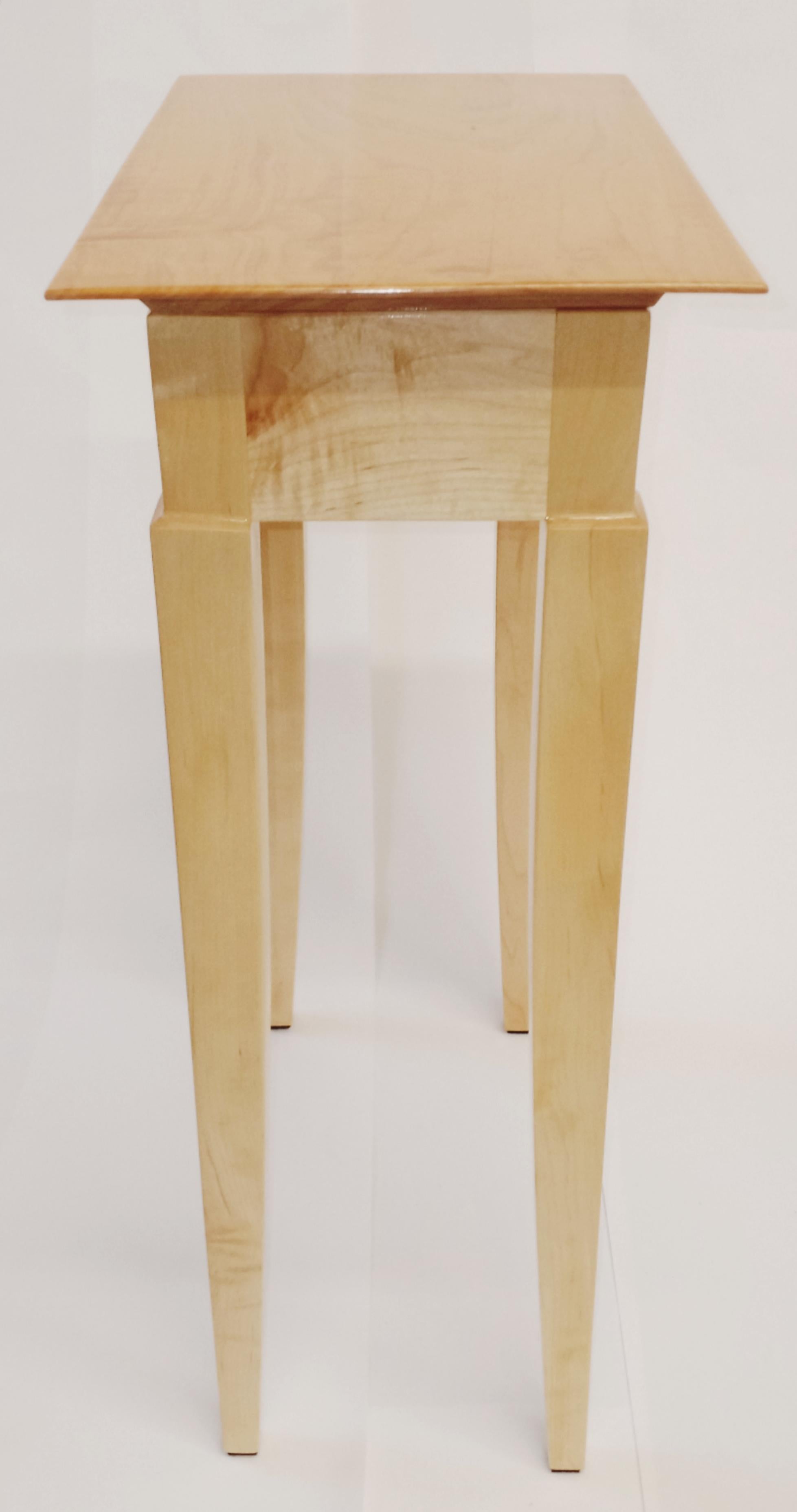 Contemporary Side table C curly maple in stock For Sale