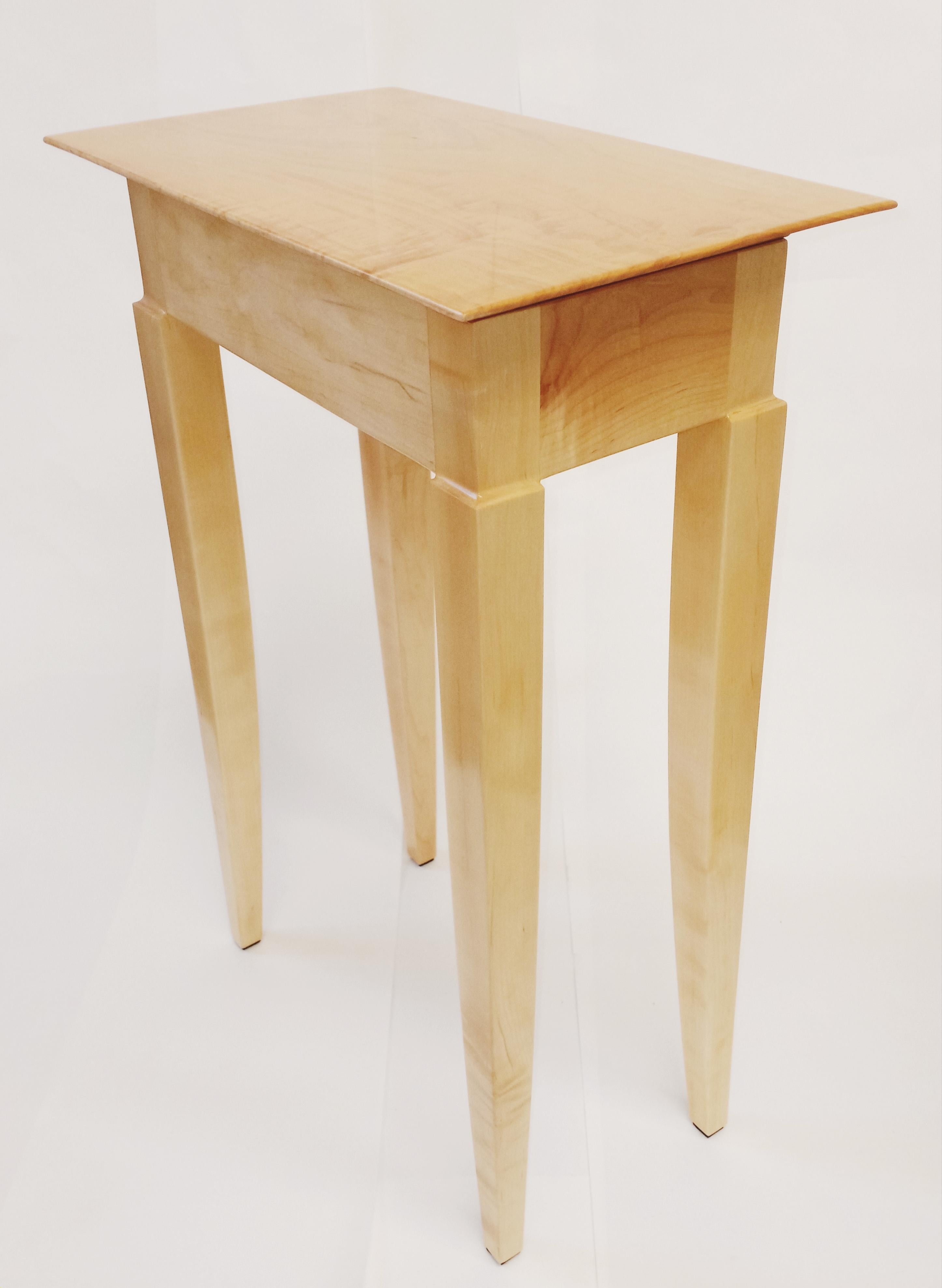 Maple Side table C curly maple in stock For Sale