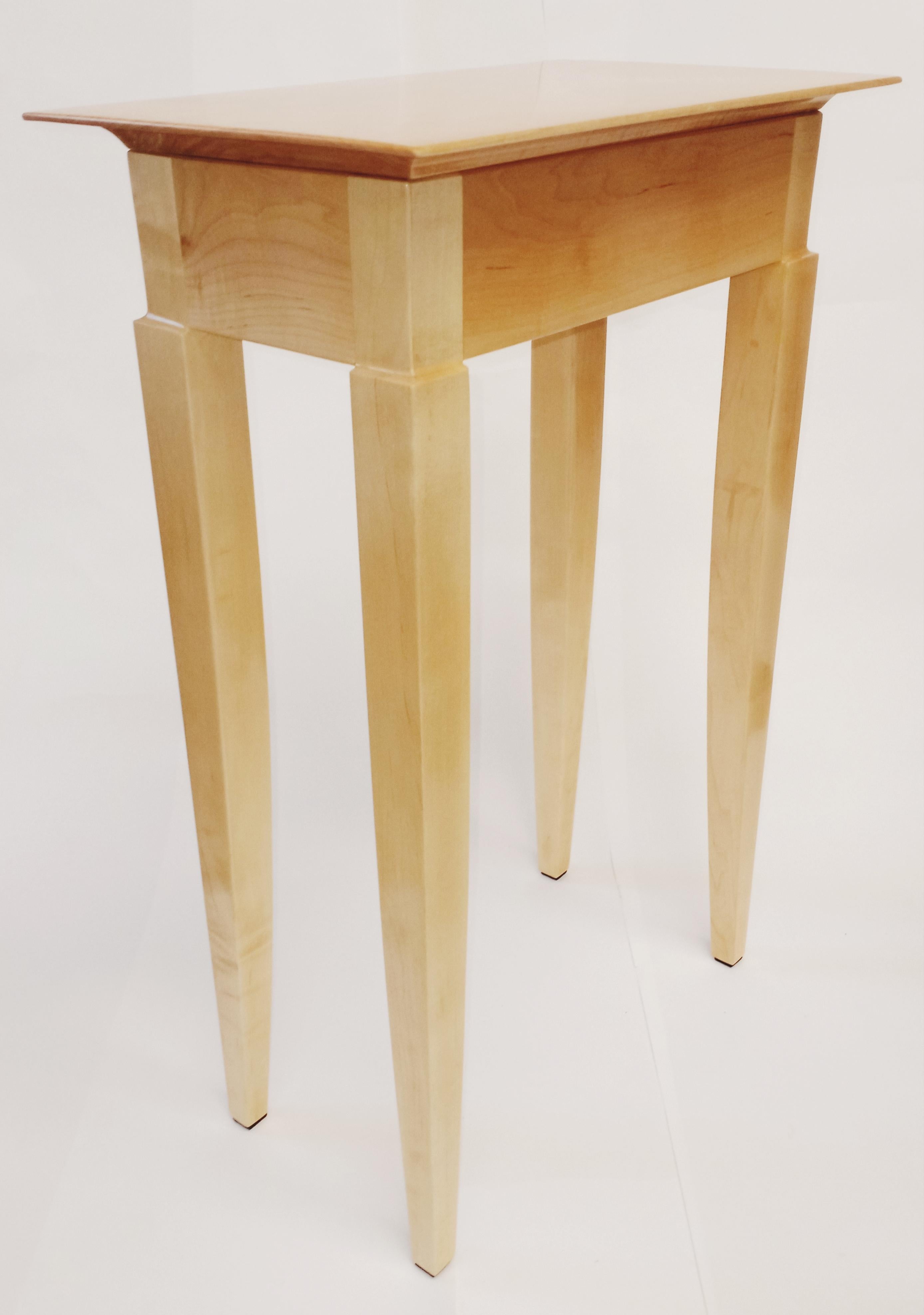 Side table C curly maple in stock For Sale 1
