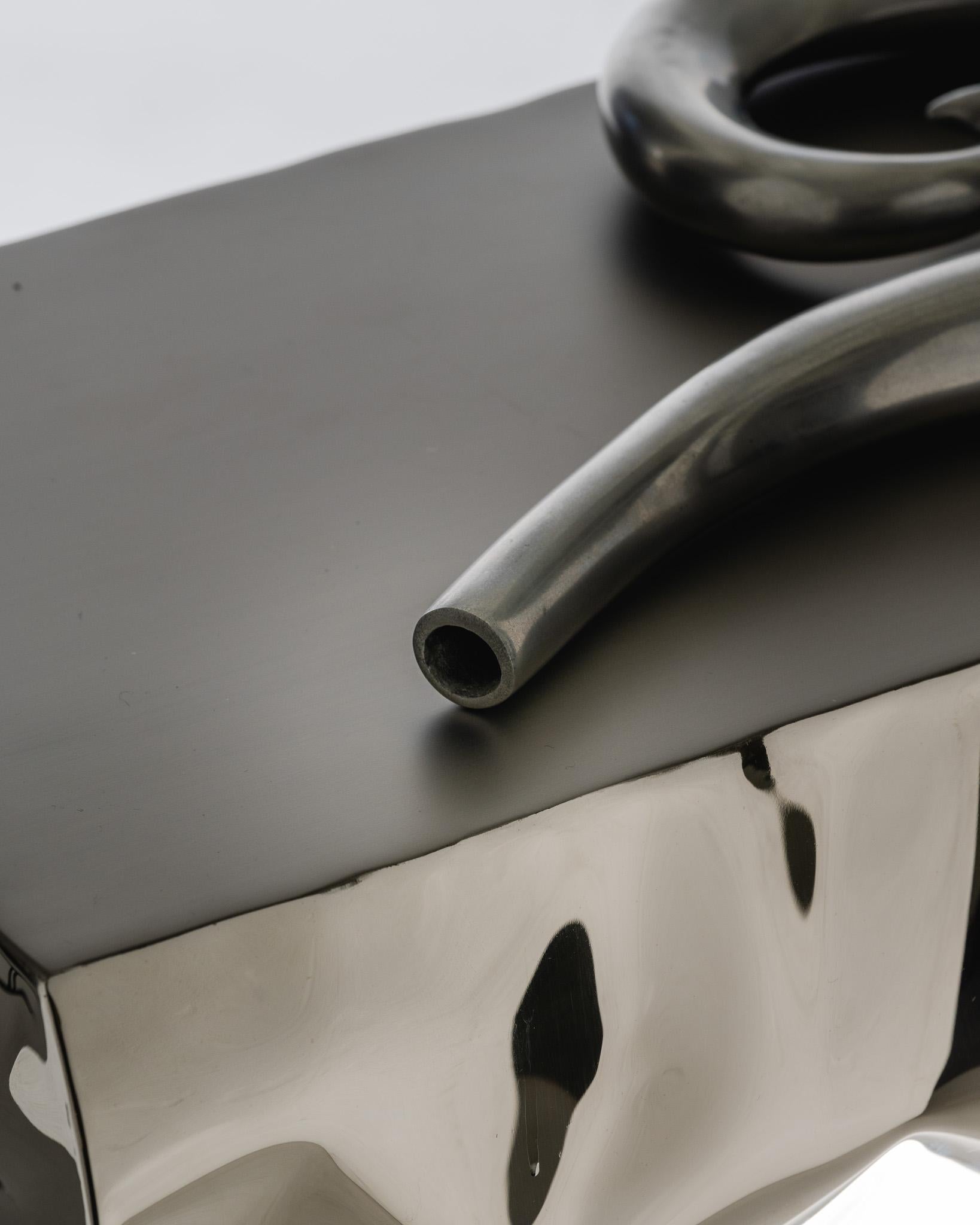 20th Century Curly Aluminum Soliflore, 1980s For Sale