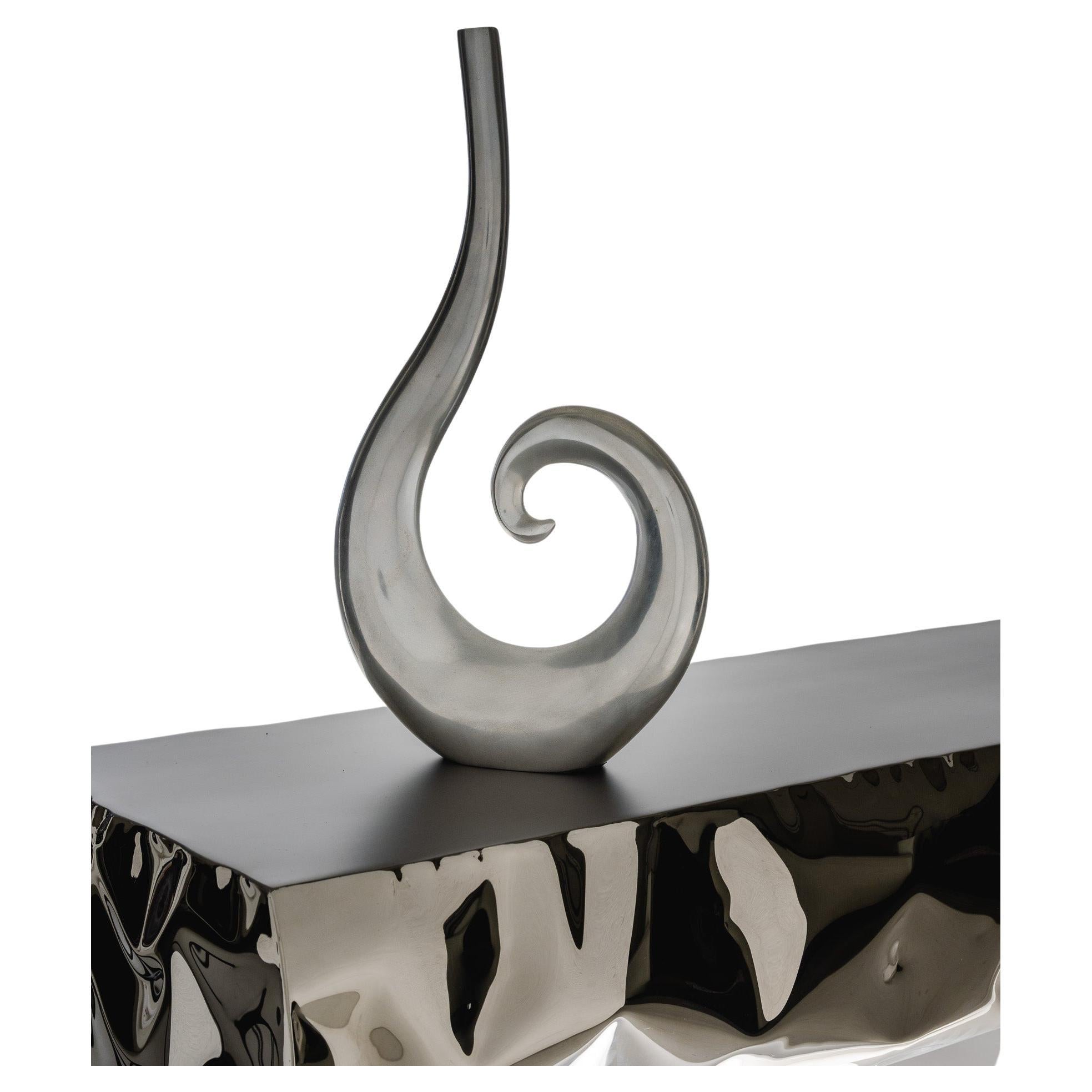 Curly Aluminum Soliflore, 1980s For Sale