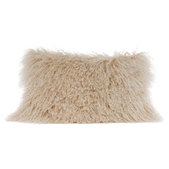 Tibet Lamb Beige Lumbar Cushion by Muchi Decor, Made in Italy