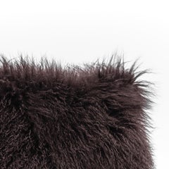 Tibet Lamb Brown Lumbar Cushion by Muchi Decor, Made in Italy