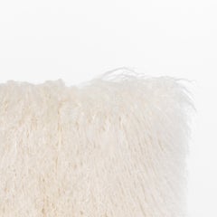 Tibet Lamb White Lumbar Cushion by Muchi Decor, Made in Italy