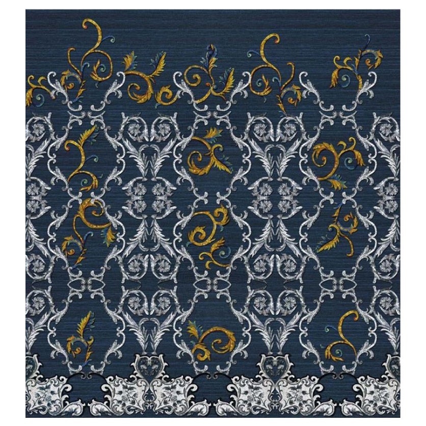 Curly Frills Wandpapier in Stoff, auch für nassen Bereich geeignet im Angebot