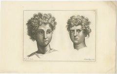 Curly Gaze: The Expressive Study by Pigné Engraved, 1740