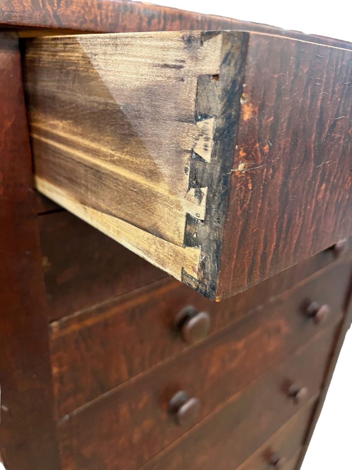 Stained Curly Maple Chest For Gustav Stickley Attributed to Harvey Ellis C.1900’s