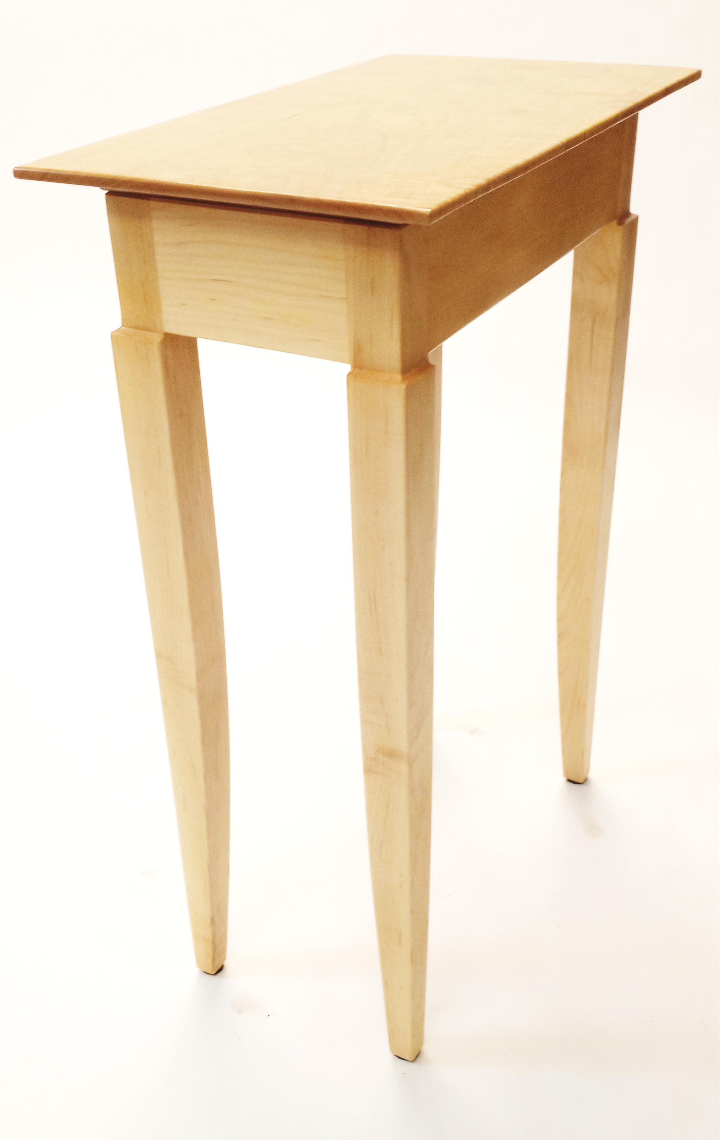 Contemporary Side table A curly maple in stock For Sale