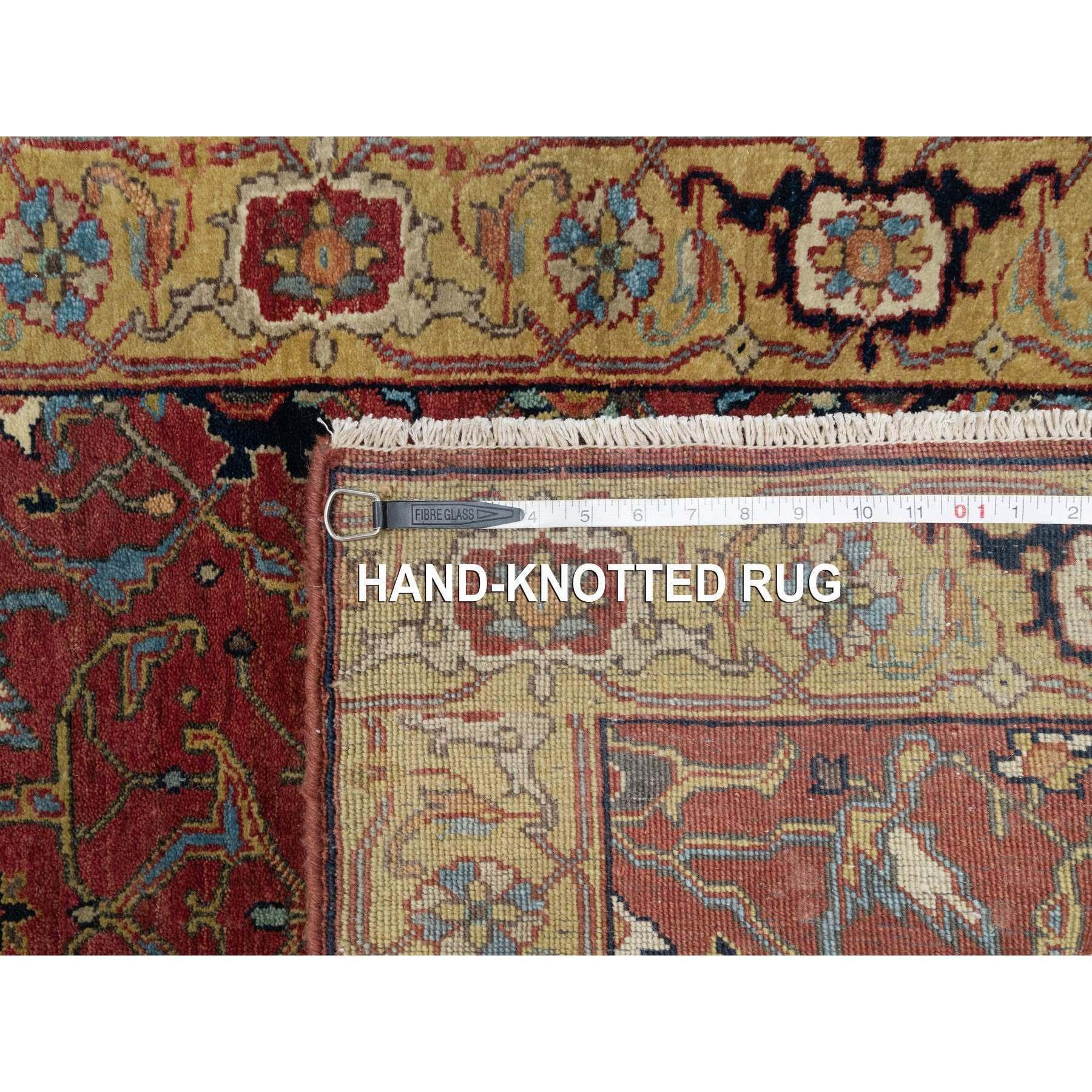 Laine Tapis de couloir Heriz Fine Antiqued Re-Creation noué à la main rouge courrant 2'7