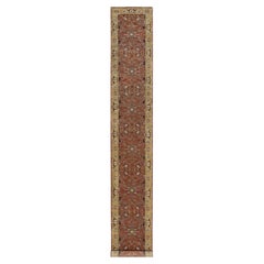 Currant Red Antiqued Fine Heriz Re-Creation Hand Knotted Runner Rug 2'7" x 18'2"