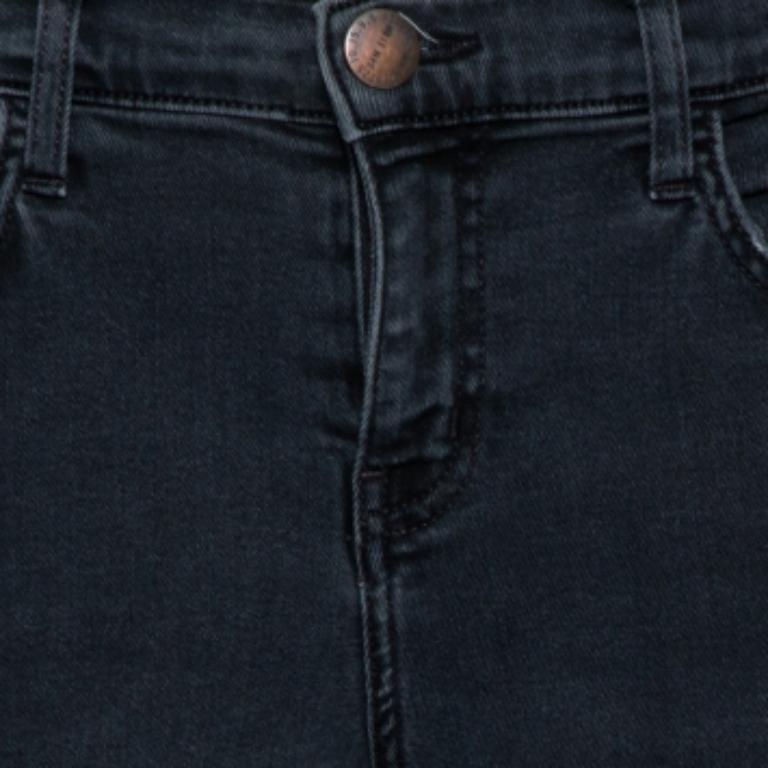 Current Elliot Black Denim Destroyed Stilletto Jeans M In Good Condition For Sale In Dubai, Al Qouz 2
