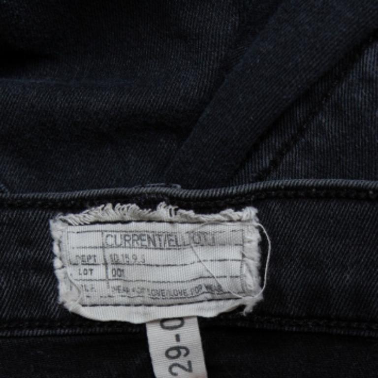 Current Elliot Black Denim Destroyed Stilletto Jeans M For Sale 2