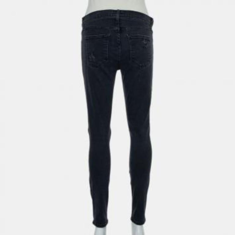 Current Elliot Black Denim Destroyed Stilletto Jeans M For Sale 5