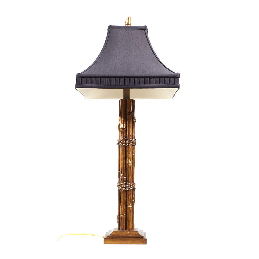 Contemporary Currey and Co Bamboo Table Lamp For Sale