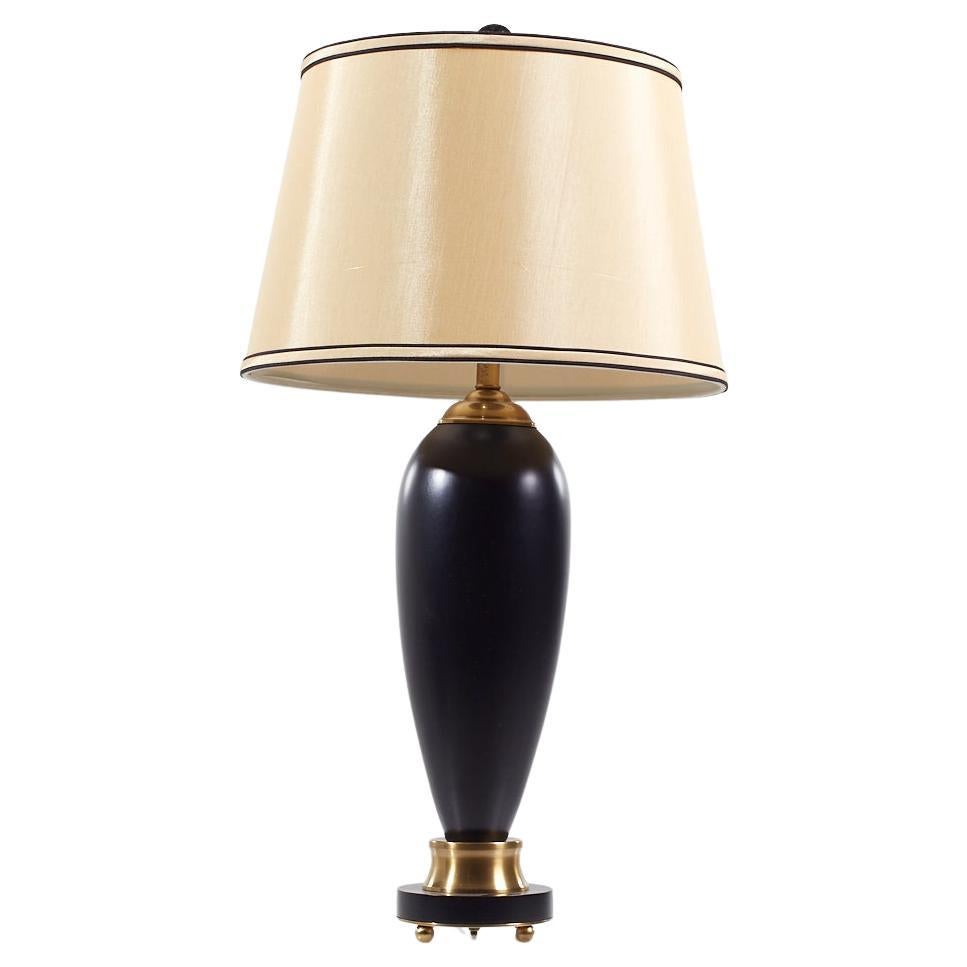 Currey and Co Contemporary Black and Brass Table Lamp For Sale