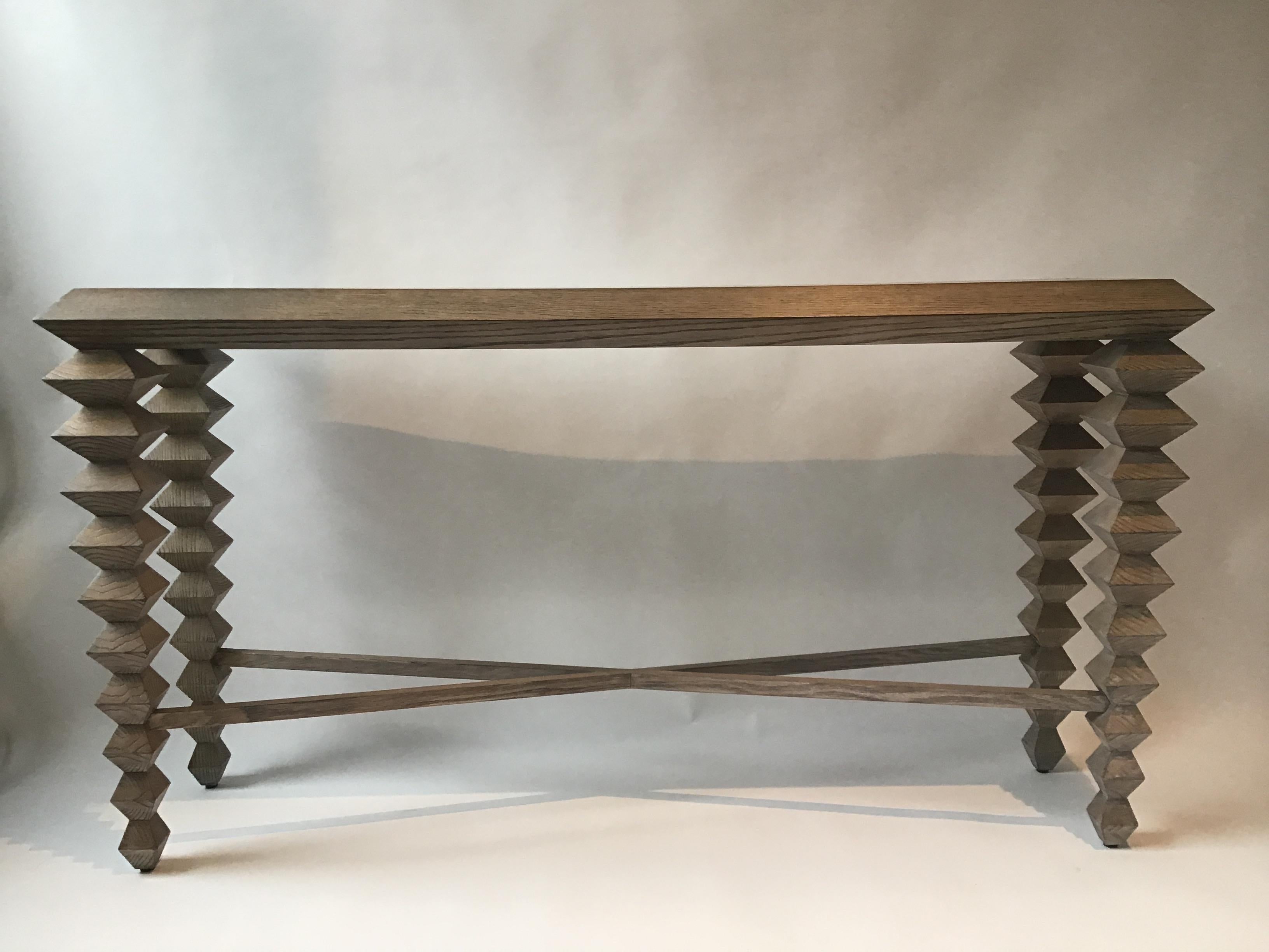 Currey & Company Cerused Saranya Console Table 5