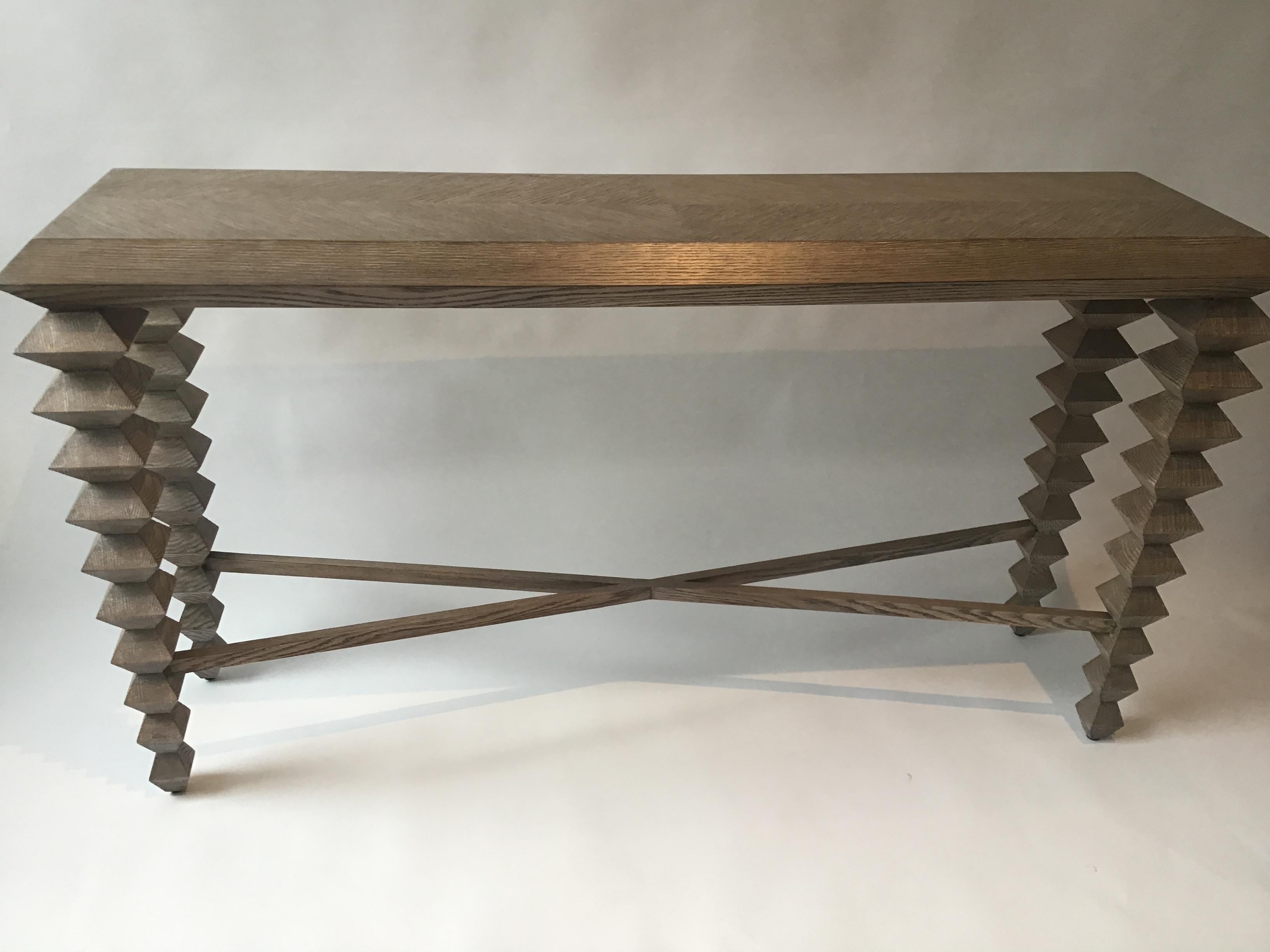 Currey & Company Cerused Saranya Console Table In Good Condition In Tarrytown, NY
