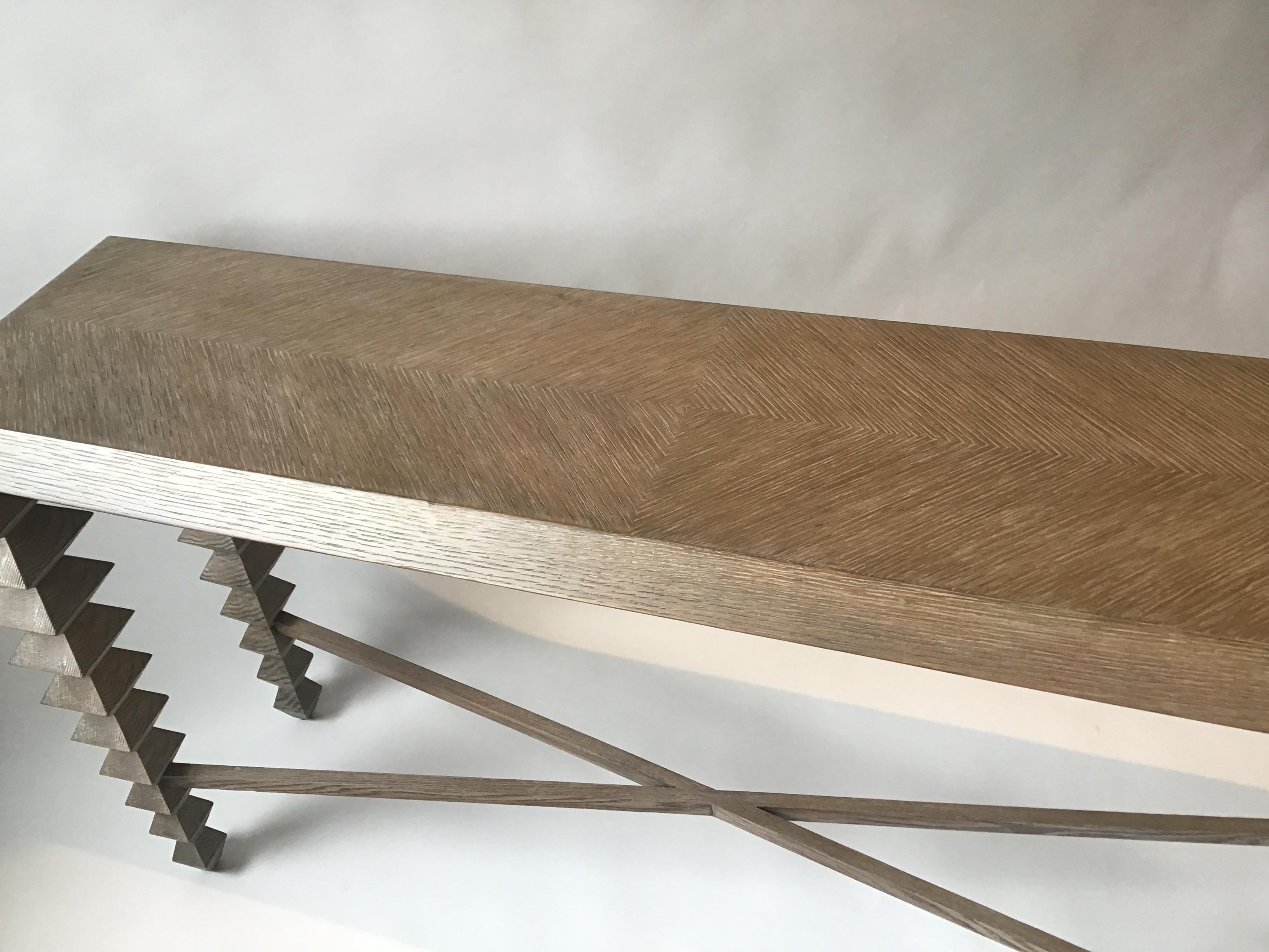 Wood Currey & Company Cerused Saranya Console Table
