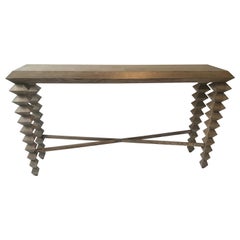 Currey & Company Cerused Saranya Console Table